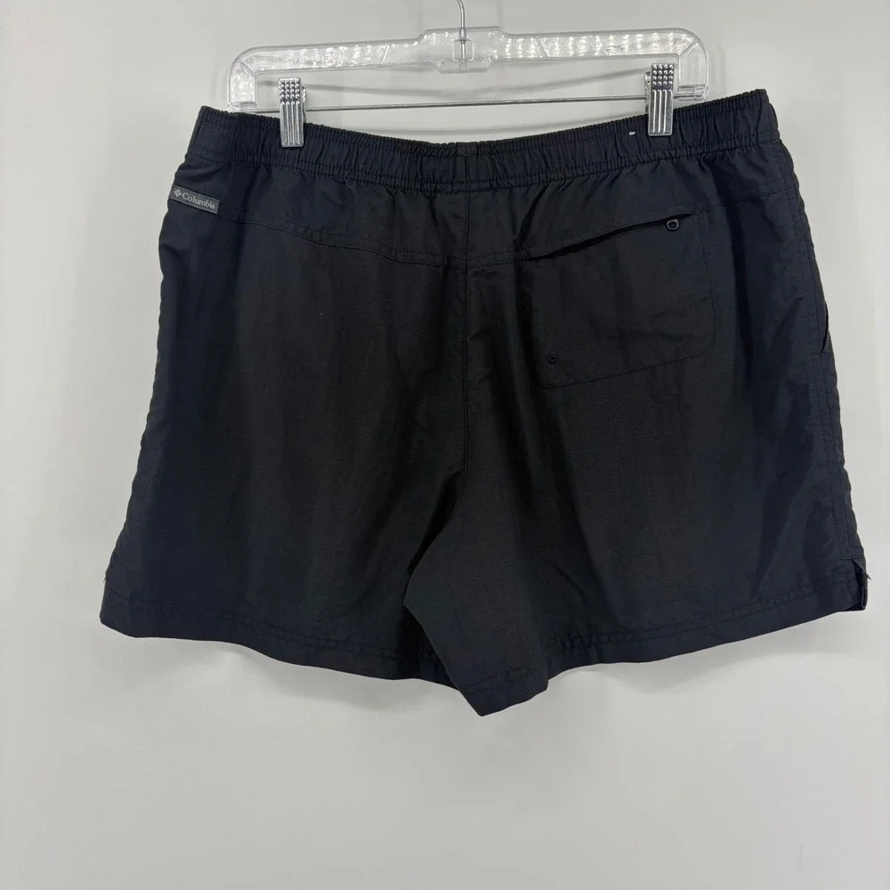 Columbia Womens XL Black Hiking Shorts Elastic Waist Nylon Pockets Activewear